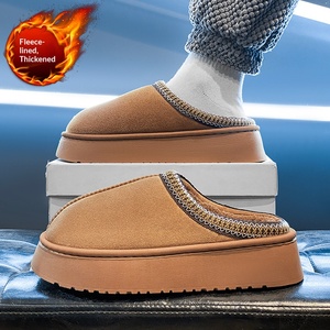 Women Platform Fleece Lined Mule <b>Slippers</b> <b>Stitched</b> Edge Thick Sole Warm Winter Indoor Outdoor Slides Wholesale - Product Image 6