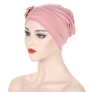 Multi Color Floral <b>Turban</b> Hat With Two Discoid Flower Headbands Wholesale Solid Color Muslim Hijab Caps <b>Turban</b> - Product Image 6