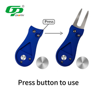 Accessoires de golf en gros, outil de réparation de divot de golf pliable, logo personnalisé, outil de réparation de divot de golf coloré avec porte-balles