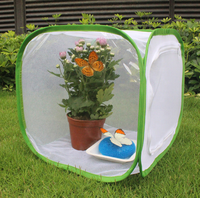 Vert Pliable Papillon Habitat Cage Fermeture À Glissière Pop-up Insecte Élevage Maille Net Maison pour Insectes Papillons