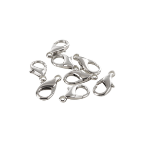 Chiusure a moschettone ILAN da 18 mm, placcate argento, accessori per gioielli, 8 pezzi - Product Image 1