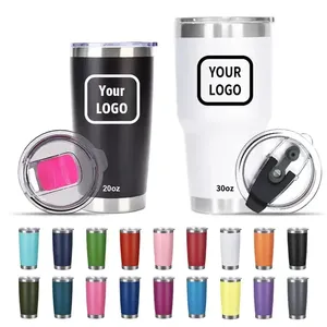 Customized Logo Promotional Gifts 20oz 30oz Yetys Tumbler 304 Stainless Steel Vacuum Insulated Outdoor Metal Coffee Mug With Lid