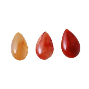 Carnelian พลอยโมราสีแดงทรงหยดน้ำ,เครื่องประดับอัญมณีขัดทรงหยดน้ำสีแดง