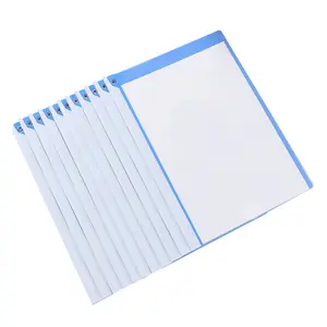 Klasik portabel kustom plastik biru Folder Folder cincin Folder untuk sekolah kantor