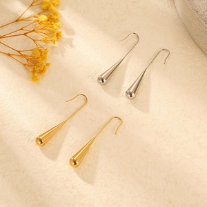 LT-MS-046 5 orecchini a goccia minimalisti francesi in acciaio inox di alta qualità in acciaio irregolare orecchini gioielli per le donne - Product Image 1