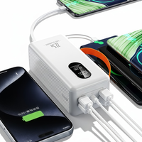 Batterie externe haute capacité 50000mAh, charge rapide 22.5W, câbles intégrés, chargeur portable, batterie externe pour le camping en plein air