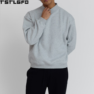 Custom Fleece Mock Neck Sweatshirt Men Heavyweight <b>Pullover</b> <b>Jumper</b> 500Gsm Men'S Hoodies&Sweatshirts Clothing Manufacturers Bulk - Product Image 4