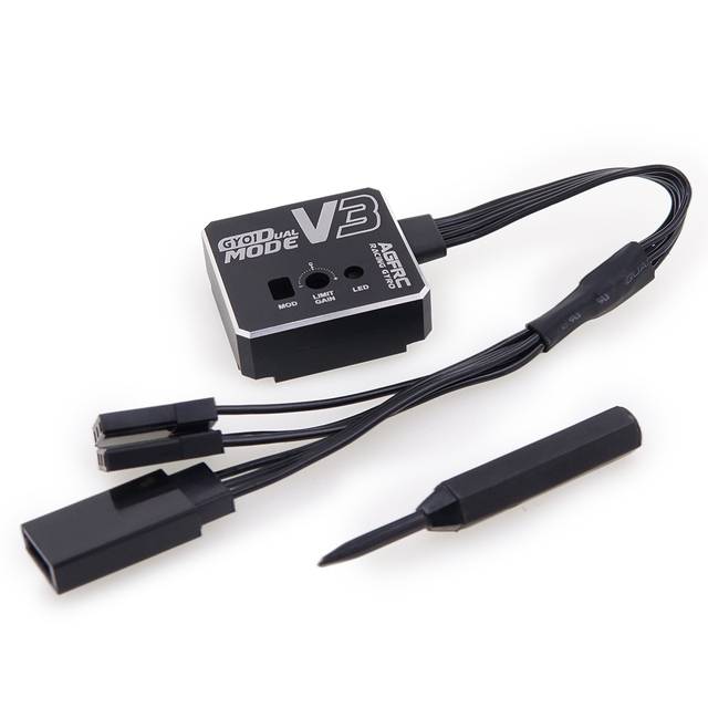 AGFRC GY01 V3 CNC Case Dual Gain Modes EPA Setting Drift Tuned Rated RC Gyro for RC Car/Boat