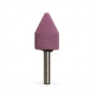 Muela de cerámica cilíndrica de 12x20 mm con punta cónica y vástago de 6 mm para rectificado de precisión - Product Image 2