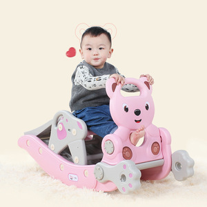 Caballo balancín y tobogán para niños, juguete 2 en 1 para bebés de un año, caballo de juguete pequeño, tobogán de plástico HDPE para bebés, educación temprana, <span class=keywords><strong>guardería</strong></span> - Product Image 2