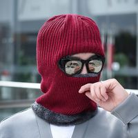 Balaclava d'hiver tricotée personnalisable OEM multicolore, couvre-visage intégral, bonnet coupe-vent, cache-cou, bonnet de ski et de moto