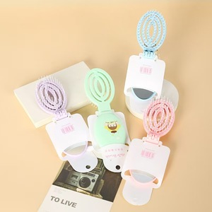 Folding Massage <b>Comb</b> With Mirror Small Portable Travel Scalp <b>Comb</b> For General Use - Product Image 2