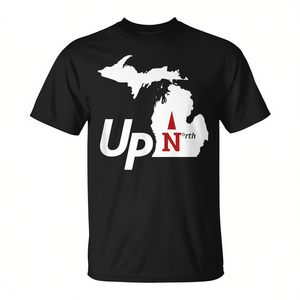 T-Shirt Promozionale con Design per Chi è Nativo del Michigan, Appassionato del Michigan, del Nord dello Stato - Product Image 2