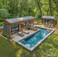 Maison préfabriquée en conteneurs à 1 et 2 étages pour hôtel, bureau, bar, boutique, mini-maisons, maisons en conteneurs maritimes prêtes à être expédiées avec salle de bain