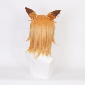 Perruque synthétique de <span class=keywords><strong>cosplay</strong></span> d'anime Senko <span class=keywords><strong>San</strong></span> Senko avec oreilles, courte de 35 cm, orange mélangée, en gros - Product Image 5