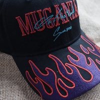 Meilleures ventes Fabricant de chapeaux 6 panneaux Logo de broderie de flammes sur le bord Chapeaux snapback personnalisés pour garçons et unisexes