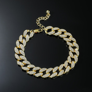 Vente chaude De Mode Plaqué Or Micro Incrusté Cubique Zircon Cz Cubain Cheville Hip Hop Glacé Diamant Cubain Cheville Pour Hommes - Product Image 3