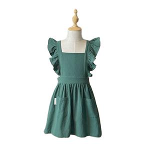 Baumwoll-Leinen Schürze Einfarbig Reinigungs- und Kochschürze für Küche und Garten für Frauen und Mädchen mit Taschen - Product Image 6