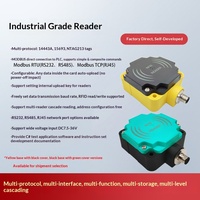 Lector/Escritor RFID Industrial Resistente al Agua, Modbus RTU TCP/IP 13.56MHz ISO15693/14443A, Conexión PLC Rs485