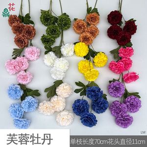 Flores de Peonía Artificiales de Seda con 4 Cabezas, Decoración de Boda Hecha a Mano en China - Product Image 4
