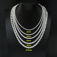 RTS 2mm-12mm Tennis Chaîne pour Hip Hop Hommes Femmes VVS Moissanite Diamant Collier Bracelet Argent Fine Jewelry