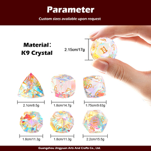 Hot Tabletop trò chơi xúc xắc kim cương khía cạnh đá quý pha lê <span class=keywords><strong>RPG</strong></span> D6 D20 cầu vồng Luxe DND đá quý xúc xắc Bộ xúc xắc cho DND trò chơi - Product Image 4