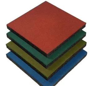 High Density 50*50cm Rubber Flooring Mat Outdoor Flooring with Interlocking Deck Tiles Badminton Floor Mat for Playground
