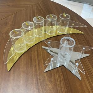 Bandeja de Servicio Acrílica Transparente Personalizada con Diseño de Luna y Estrella, Ecológica y de Estilo Moderno para Ramadán, con Color Personalizado - Product Image 3
