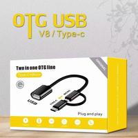Adaptateur USB 2-en-1 Type-C + Micro, compatible avec les téléphones mobiles à interface Micro USB et Type-C, fonctions OTG pour tablettes