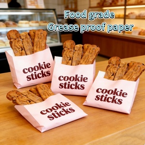 <span class=keywords><strong>Bolsa</strong></span> de papel con fondo afilado impreso con logotipo personalizado para pan, donas, galletas, macarrones, postres, comida para llevar, accesorio de cinta de embalaje - Product Image 3