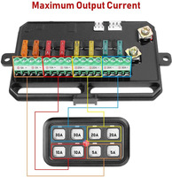 Panneau de commande universel 8 voies pour éclairage de voiture, panneau tactile LED, boîtier de commande d'éclairage LED 12V pour éclairage tout-terrain automobile