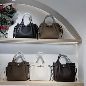 2026 New Women's <b>Handbag</b> Fashion Top Grain Leather Bucket Bag Women's Bucket Bag - Product Image 2
