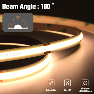 10mm PCB COB LED <b>Strip</b> 24V 140lm/W Energy Saving 480 LEDs/m for Architectural Interior Linear Ceiling Design - Product Image 4