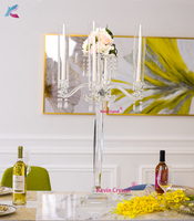 Candélabre en cristal pour mariage à 9 bras, décoration d'intérieur, candélabre en cristal à 5 bras, centre de table de mariage