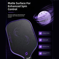 Raquette de pickleball en carbone T800 de qualité supérieure, face mate rectangulaire, pagaie de pickleball avec noyau en mousse, ensemble complet pour entraînement sur terrain intérieur