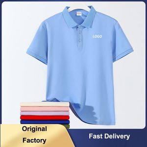 Chemises pour hommes grande taille avec logo personnalisé, t-shirts de travail imprimés 100% polyester, polos de golf brodés pour hommes - Product Image 2