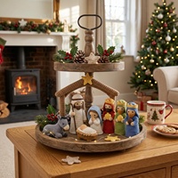 Ensemble de personnages de Noël en laine faits main au crochet : Marie, Joseph, Bébé Jésus, Ange, Pasteur, Sages Hommes, Âne - Décoration de Noël