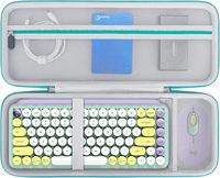 Hard EVA Keyboard Travel Case with Teal Zipper Trim, Protective Storage Bag with Mesh Pocket & Elastic Strap Case Only