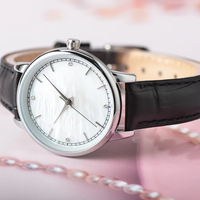 Montre Classique pour Femme, Logo Personnalisé, Cuir Véritable, Mouvement Seiko, Boîtier en Alliage 32mm, Cadran à Aiguilles