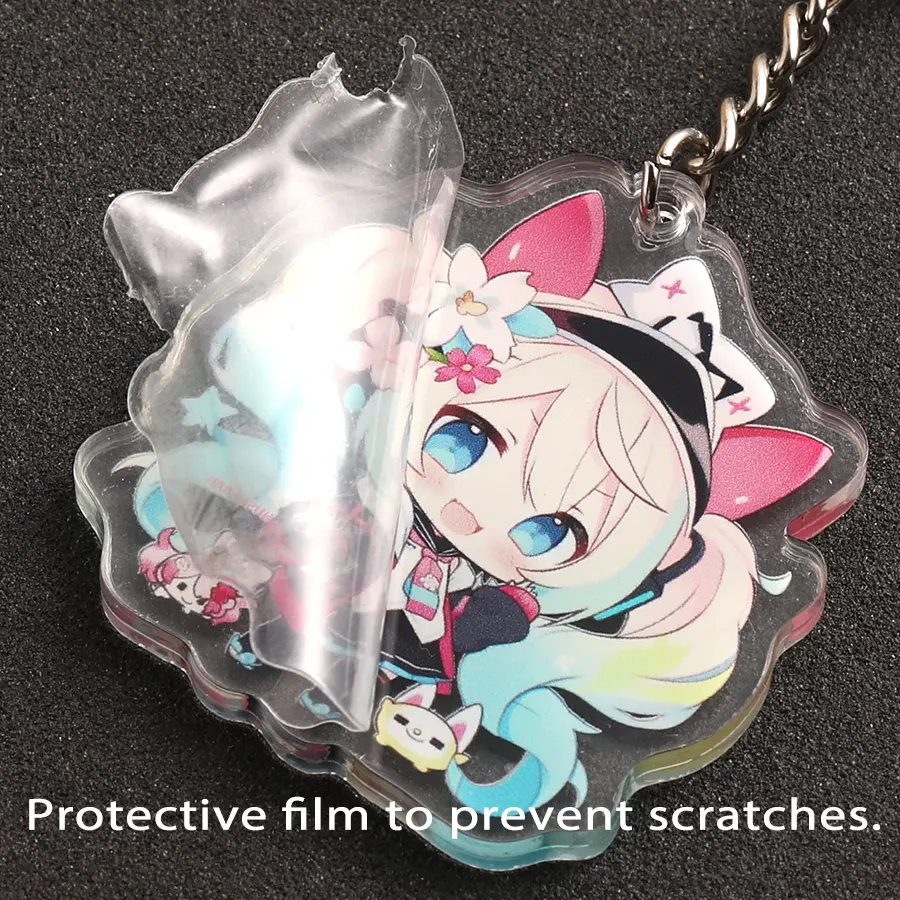 WenZhou Manufacture Acrylic Charms Hot Sale Factory Fashion Design Promotional Keychain Cheap Printed Epoxy Key Chains