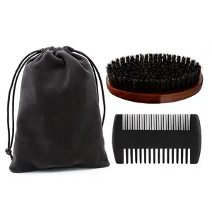 IN STOCK Natural Growth Trimming Product Beard Kit For Men And Face Care Grooming Care Brush And Comb Beard Set