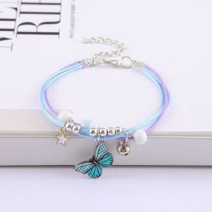 Pulsera de Aleación Hecha a Mano para Mujer, Diseño de Cadena con Motivos de Estrella y Mariposa, Estilo Cyber Celebrity, con Cuentas y Diamantes, Ideal para Aniversario - Product Image 1