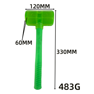 Marteau de sécurité transparent vert en <span class=keywords><strong>caoutchouc</strong></span> souple 480G avec manche en plastique pour l'installation de carreaux, le bricolage du bois et la personnalisation OEM - Product Image 3