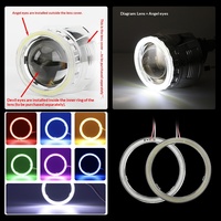 Nouveaux phares LED de voiture COB avec feux de brouillard/feux de jour Devil & Angel Eyes 12V 8W 800LM, éclairage de conduite universel