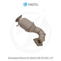 YT Header knalpot dengan tiga arah katalis dan insulasi panas untuk Abarth 500/595/695 1.4T