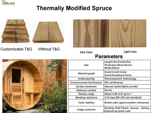Planches de terrasse en <span class=keywords><strong>bois</strong></span> d'épicéa modifiées thermiquement, imperméables, fabriquées sur mesure pour terrasse extérieure - Style européen, garantie 5 ans - Product Image 5