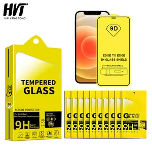 Factory Price Full Glue 9D Mobile Cell Phone Tempered Glass Screen Protector For Samsung iPhone 15 Micas De Vidrio Para Celular