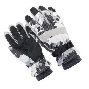 Gants de snowboard et de ski à écran tactile, motif géométrique, paume texturée, thermiques, imperméables, coupe-vent, équipement d'extérieur pour temps froid - Product Image 4