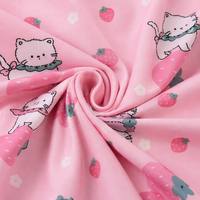 Sous-vêtements thermiques en tissu tricoté extensible polyester/spandex imprimé numérique, respirant et antistatique, pour filles et garçons, motif floral, directement de l'usine