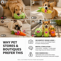 Jouet pour chien Snuffle, distributeur de friandises, peluche couineuse et froissante, 3 modèles (maïs, carotte, chou), vente en gros OEM